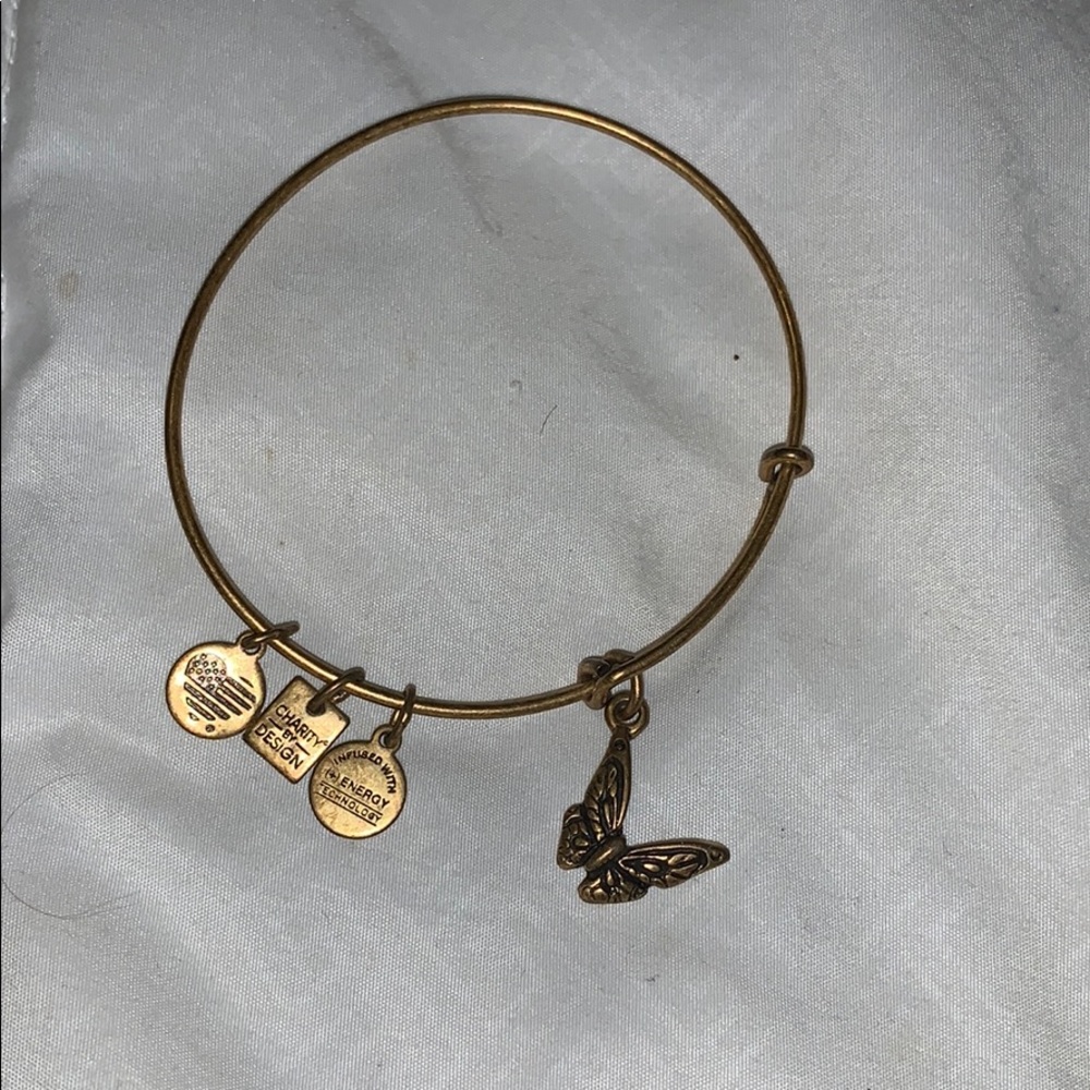 Gold Alex and Ani Butterfly bracelet